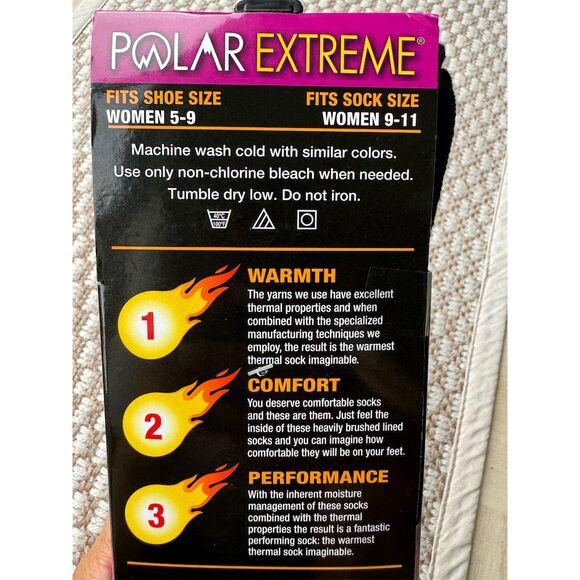 Polar Extreme Women's Thermal Navy Snowflake Mid Calf Size 9-11 - Picture 3 of 4